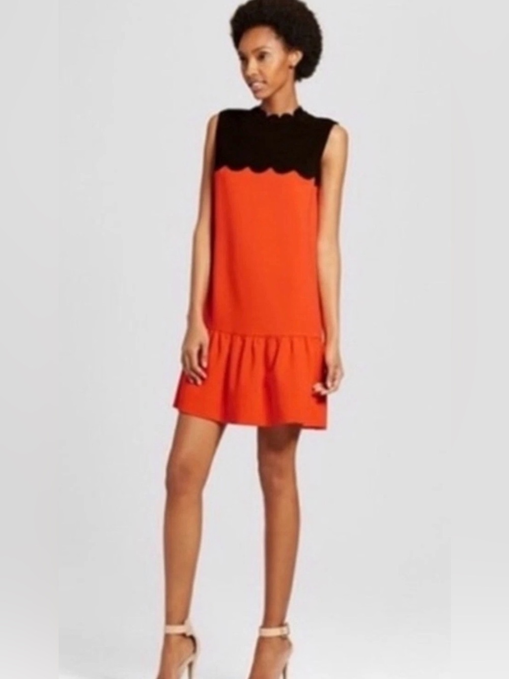 Victoria Beckham for Target  Black Orange Short Dress Sz XS Party Cocktail